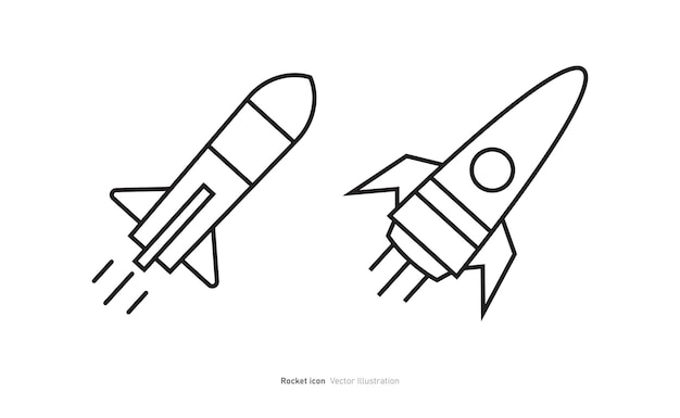 Ilustración vectorial del diseño del icono del cohete