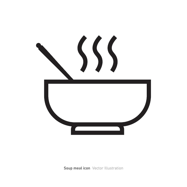 Ilustración vectorial del diseño del icono de la comida de sopa