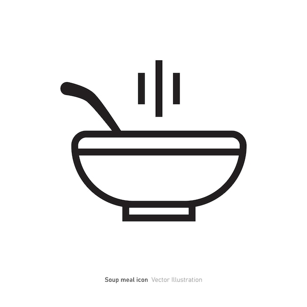Ilustración vectorial del diseño del icono de la comida de sopa