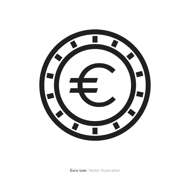 Ilustración vectorial del diseño del icono del euro