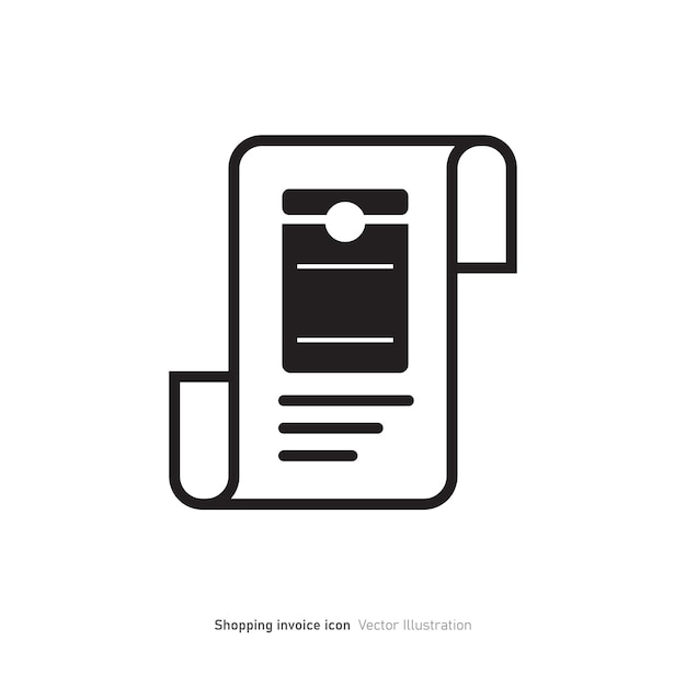 Ilustración vectorial del diseño del icono de la factura de compras