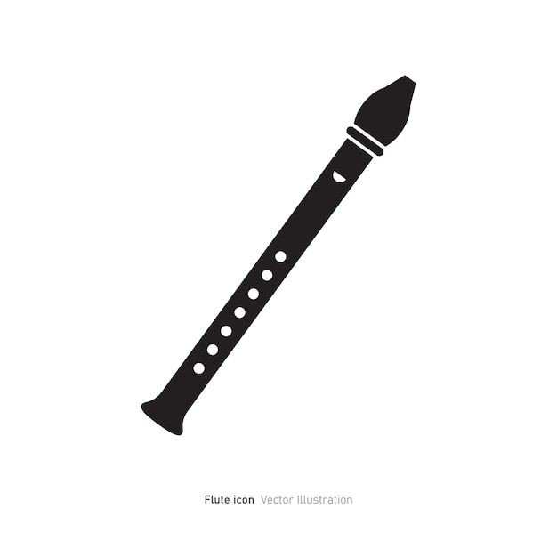 Ilustración vectorial del diseño del icono de la flauta