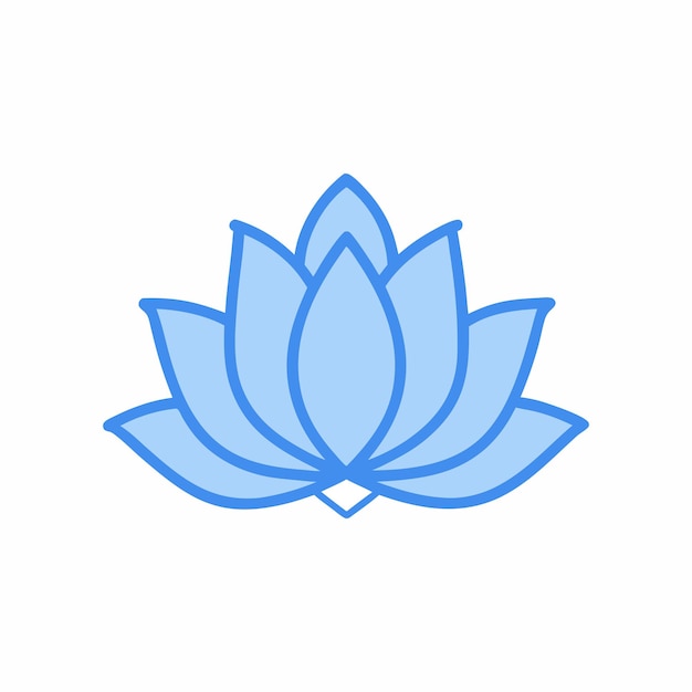 Ilustración vectorial del diseño del icono de la flor de loto en fondo blanco