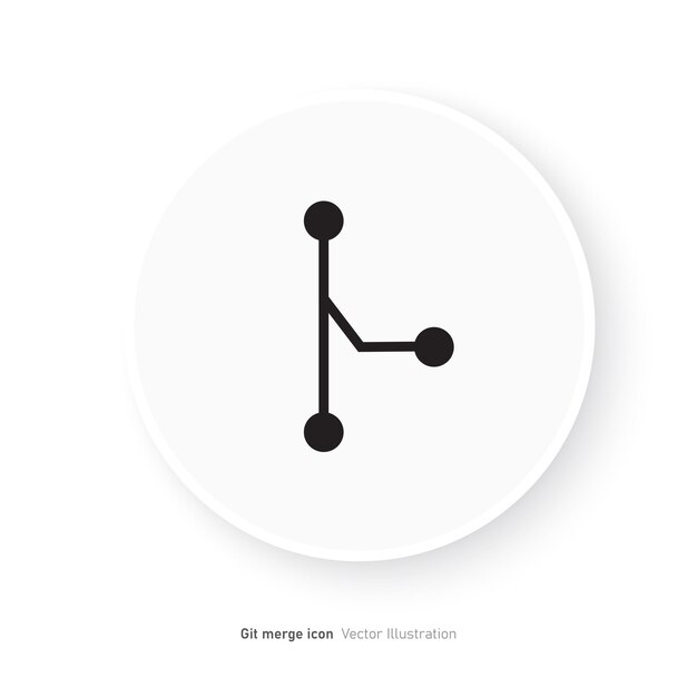 Ilustración vectorial del diseño del icono de fusión de Git
