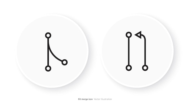 Ilustración vectorial del diseño del icono de fusión de Git