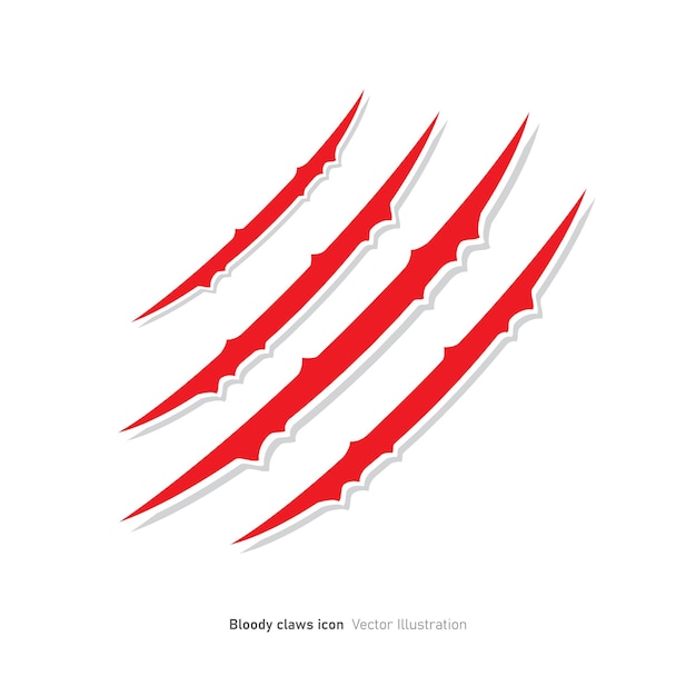 Ilustración vectorial del diseño del icono de las garras sangrientas