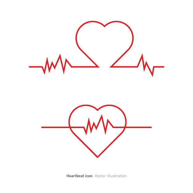 Vector ilustración vectorial del diseño del icono del latido del corazón