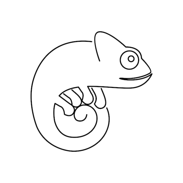 Ilustración vectorial del diseño del icono del logotipo de la línea camaleón