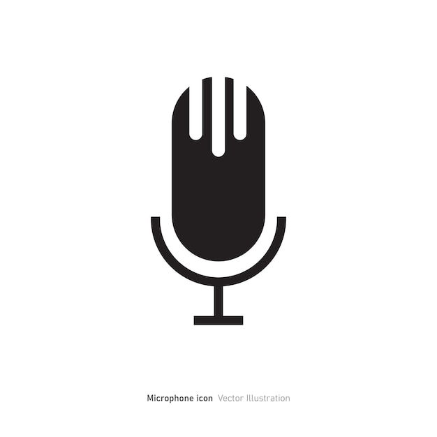 Ilustración vectorial del diseño del icono del micrófono