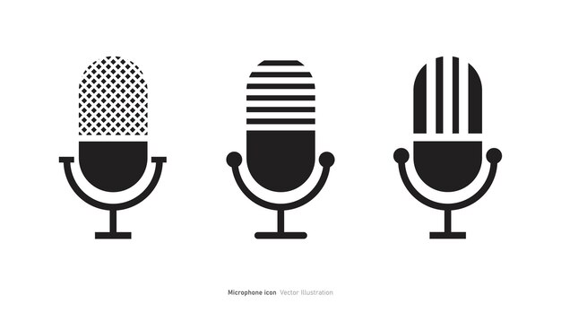Ilustración vectorial del diseño del icono del micrófono