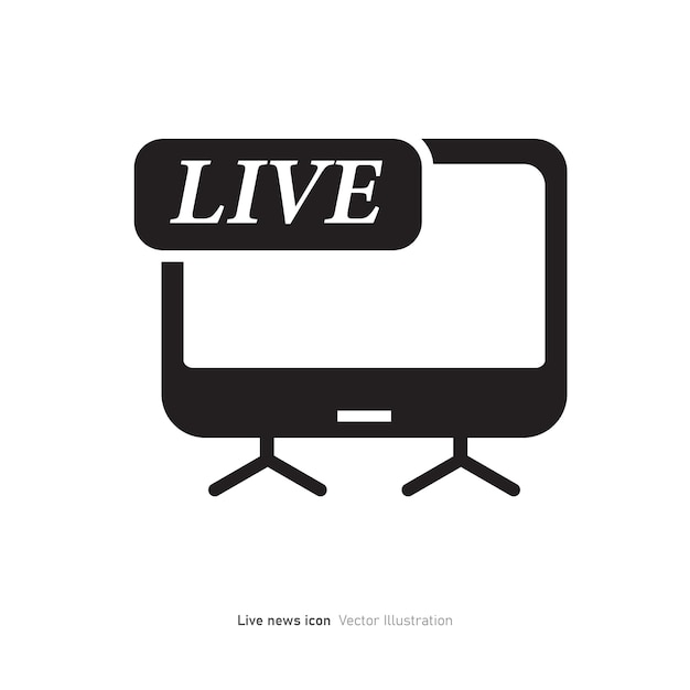 Ilustración vectorial del diseño del icono de noticias en vivo