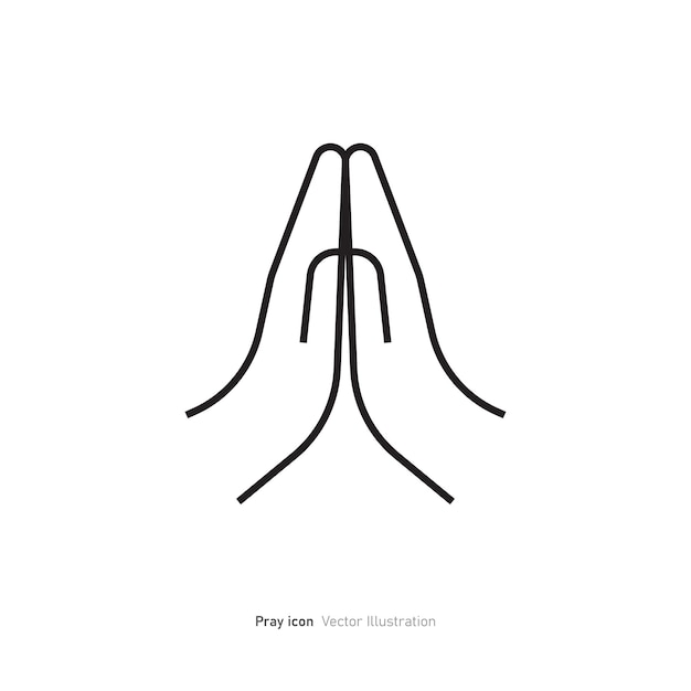 Ilustración vectorial del diseño del icono de oración