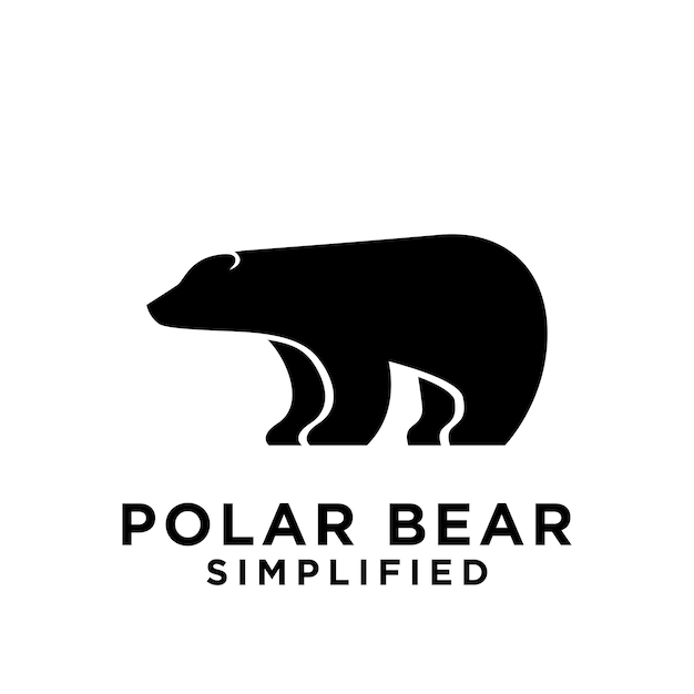 Ilustración vectorial del diseño del icono del oso polar