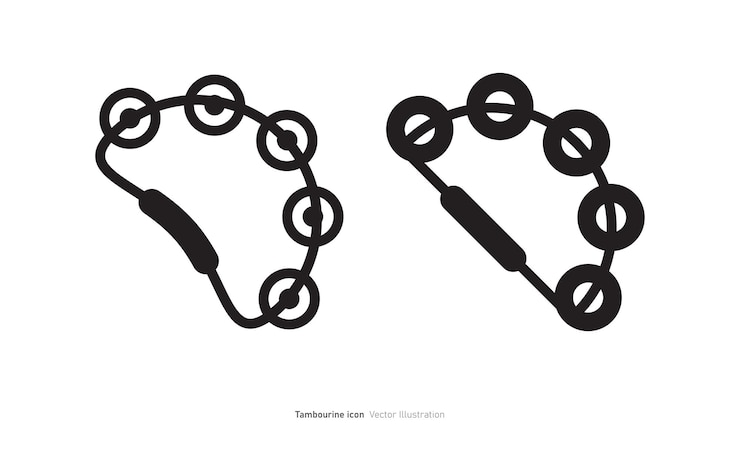 Vector ilustración vectorial del diseño del icono de la pandereta