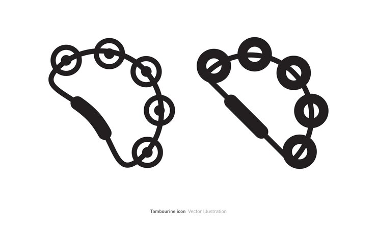 Vector ilustración vectorial del diseño del icono de la pandereta