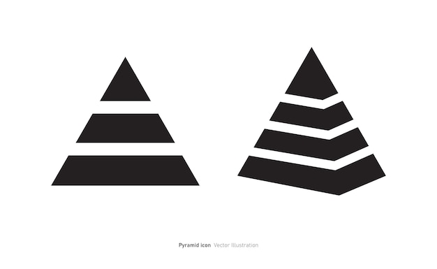 Ilustración vectorial del diseño del icono de la pirámide