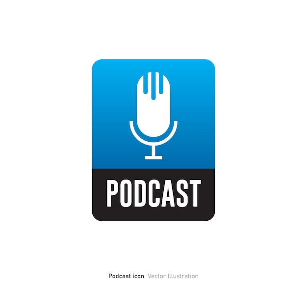 Ilustración vectorial del diseño del icono del podcast