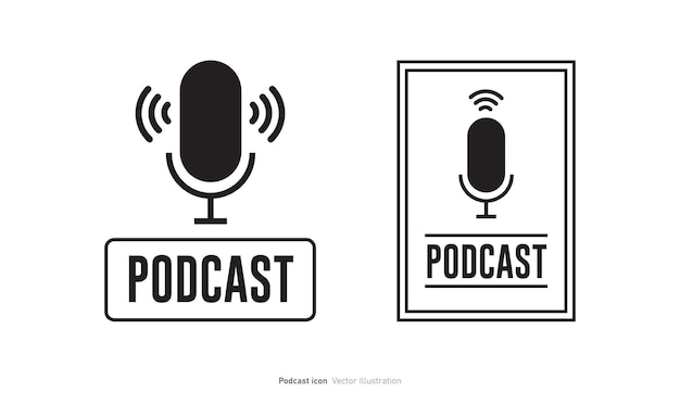 Ilustración vectorial del diseño del icono del podcast