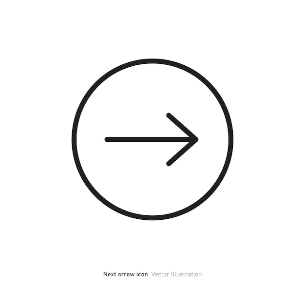 Ilustración vectorial del diseño del icono de la siguiente flecha