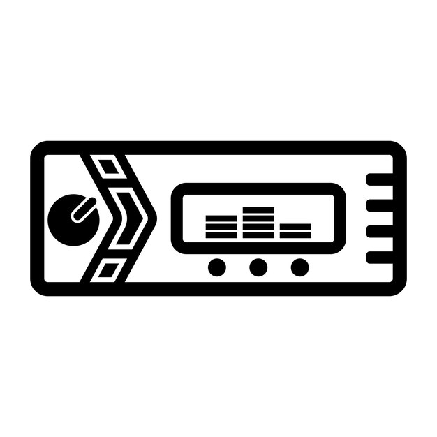 Ilustración vectorial del diseño del icono del símbolo de la radio del automóvil