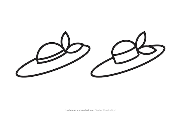 Ilustración vectorial del diseño del icono del sombrero de la mujer