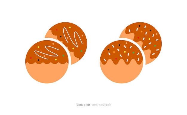 Ilustración vectorial del diseño del icono de Takoyaki