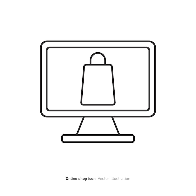 Ilustración vectorial del diseño del icono de la tienda en línea
