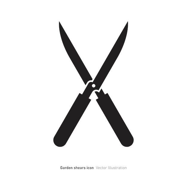 Ilustración vectorial del diseño del icono de las tijeras de jardín
