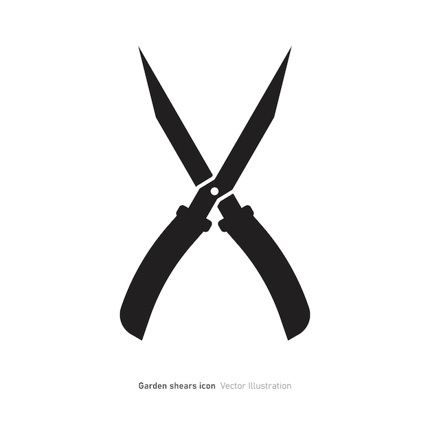 Ilustración vectorial del diseño del icono de las tijeras de jardín