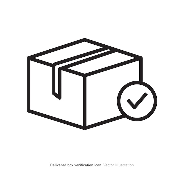 Ilustración vectorial del diseño del icono de verificación de la caja entregada