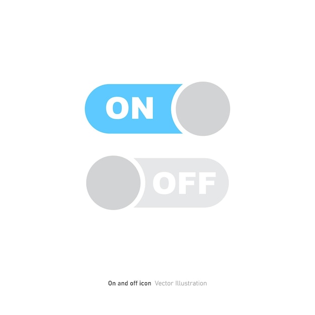 Ilustración vectorial de diseño de iconos encendido y apagado