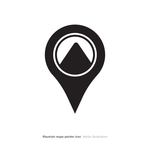 Ilustración vectorial del diseño de iconos de mapas de montañas