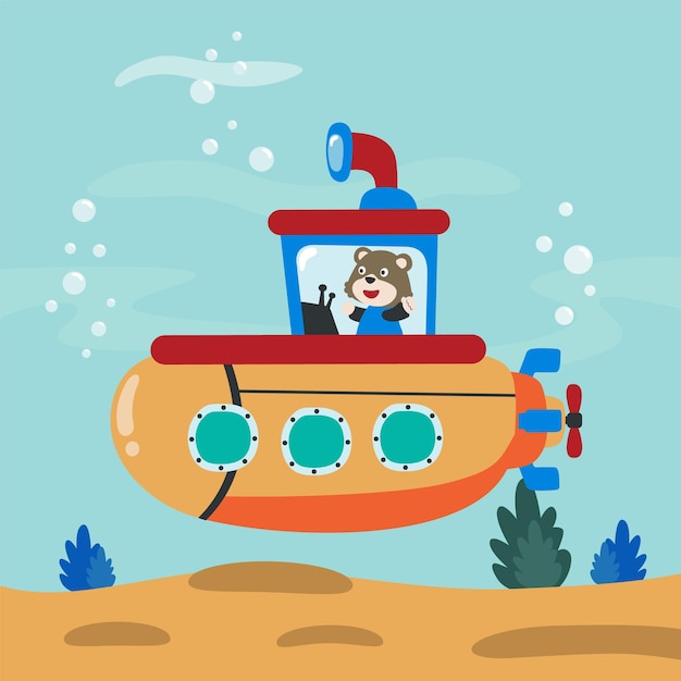 Ilustración vectorial para diseño infantil submarino con marinero lindo bajo el mar Fondo infantil vectorial creativo para tela textil guardería papel tapiz cartel tarjeta folleto ilustración vectorial