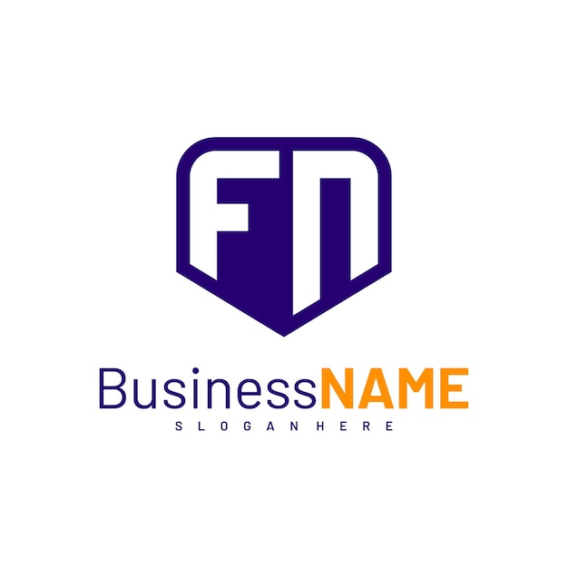 Ilustración vectorial del diseño inicial del logotipo de FN Concepts de logotipo de la letra creativa FN