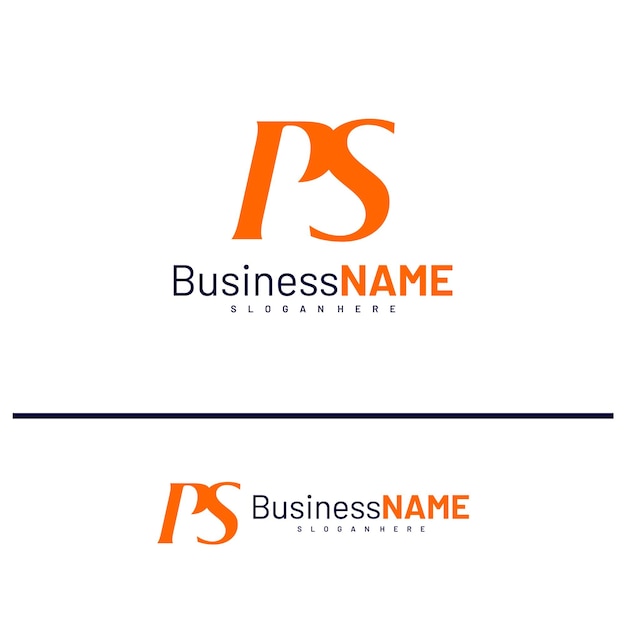 Ilustración vectorial del diseño inicial del logotipo de PS Letra creativa Conceptos del logotipo PS