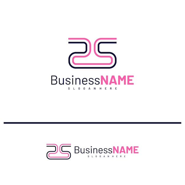 Ilustración vectorial del diseño inicial del logotipo de PS Letra creativa Conceptos del logotipo PS
