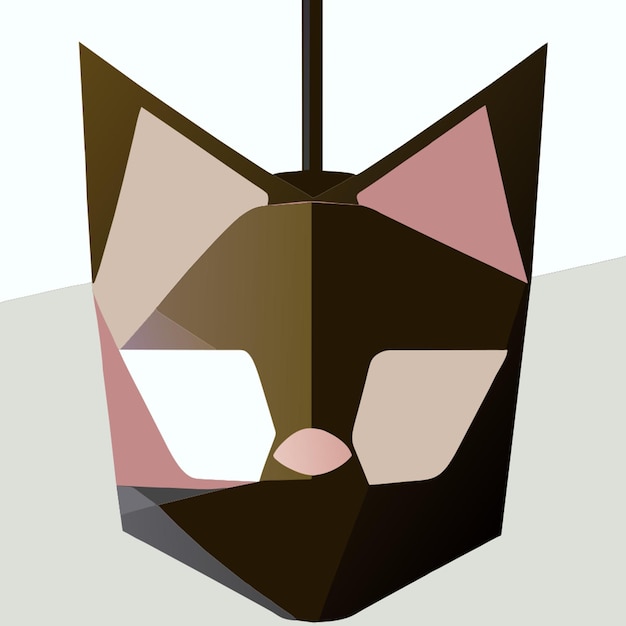 Ilustración vectorial de un diseño de lámpara en forma de gato