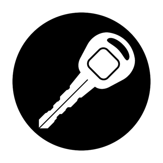 Vector ilustración vectorial del diseño de la llave del coche del icono del símbolo del logotipo
