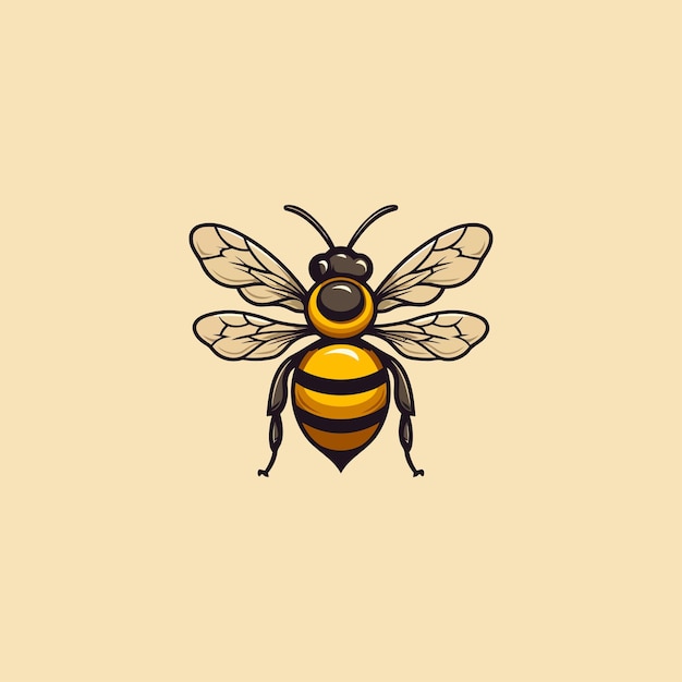 Ilustración vectorial del diseño del logotipo de la abeja