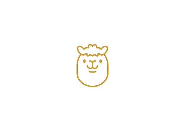 Ilustración vectorial del diseño del logotipo de Alpaca Line Style