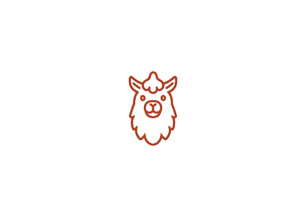 Ilustración vectorial del diseño del logotipo de Alpaca Line Style