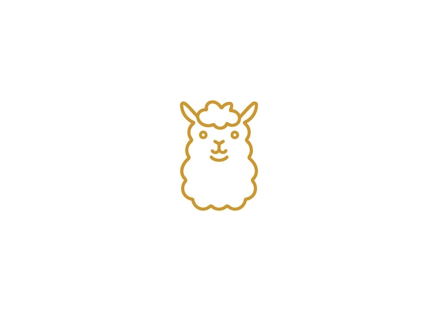 Ilustración vectorial del diseño del logotipo de Alpaca Line Style