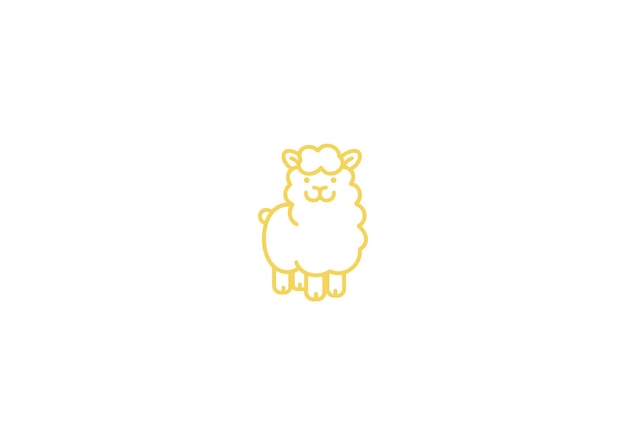 Ilustración vectorial del diseño del logotipo de Alpaca Line Style