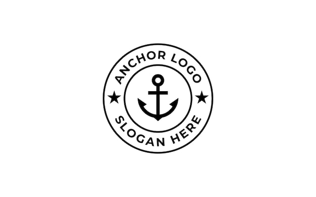 Ilustración vectorial del diseño del logotipo del ancla