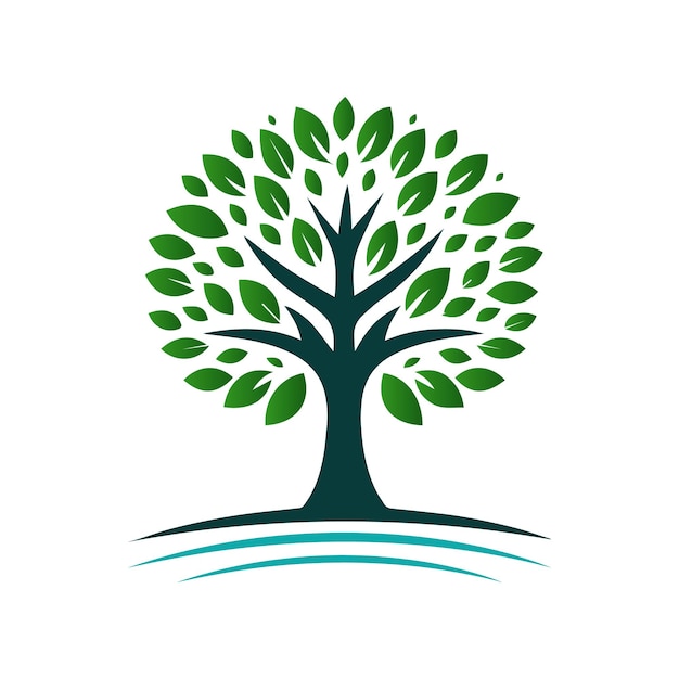 Ilustración vectorial del diseño del logotipo del árbol