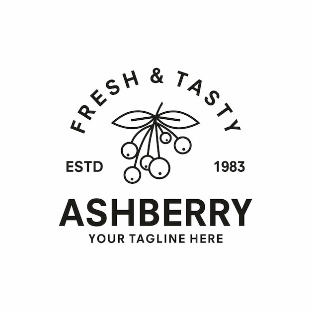 Ilustración vectorial del diseño del logotipo de ashberry