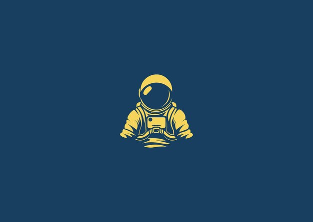 Ilustración vectorial del diseño del logotipo del astronauta