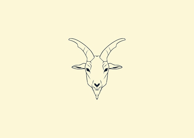 Ilustración vectorial del diseño del logotipo de la cabeza de cabra