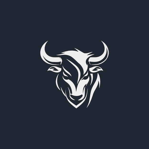 Ilustración vectorial del diseño del logotipo de la cabeza de toro