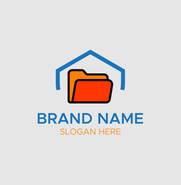 Ilustración vectorial del diseño del logotipo de la carpeta de archivos